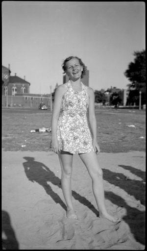 portrait, Dorothy, Charles River Beach, Boston, Massachusetts, August 1937 [AKM]