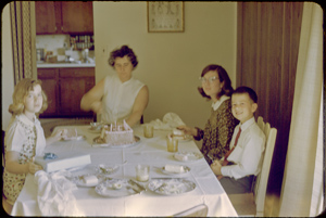 family portrait on Nancy's birthday, Clarksburg, Maryland, June 1966 [CH]