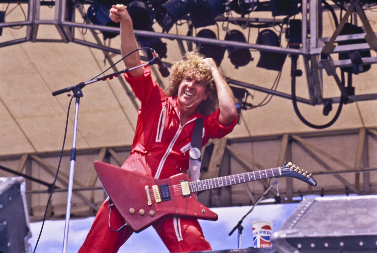 portrait, Sammy Hagar, Folsom Field, Boulder, Colorado, July ©1980 hopkins/neoscenes