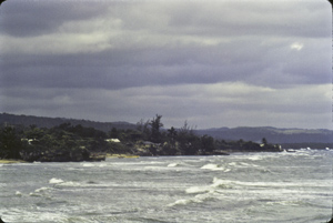 'tide comin' in long today, eh?', St. Ann's Bay, Jamaica, February 1984