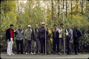 group portrait, UnoCal paleomag workshop, Fishhook Canyon, Alaska, September 1984