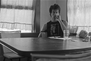 self-portrait at the kitchen table of the Mapleton house, Boulder, Colorado, July 1987