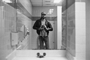 self-portrait, MacDonalds bathroom, Winslow, Arizona, November 1987