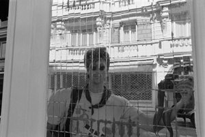 self-portrait at the Prisunic, Nice, France, July 1988