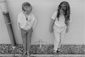 portrait, Laurent and Sandrine at the Maüschen Grab, Eitorf, Germany, July 1988