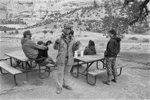 portrait, Jeff with hard-boiled egg, Echo Park, Dinosaur National Monument, Colorado, May 1989