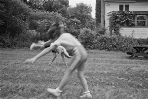 summer's evening, portrait of Lisa, Anna, and Kerry, Peters Valley, New Jersey, June 1989