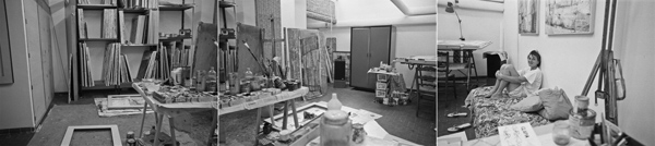 portrait, Claudia, in the studio, Rome, Italy, July 1989