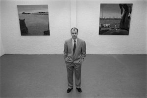 portrait, Kristin at his opening at Nylo, Reykjavík, Iceland, March 1991