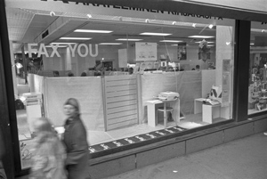 Fax You performance, Academy Bookstore, Helsinki, Finland, Night of the Arts, August 1994