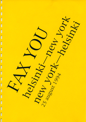 Fax You cover, Helsinki - New York, August 1994