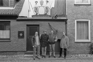 portrait, Jakob, (??), Norbert, and Mindaugas, Eckernförde, Germany, April 1998