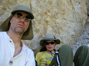 self-portrait with Loki in Echo Park, Dinosaur National Monument, Colorado, May 2003