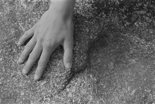 Nadine's hand, Alsace, France, June 1988