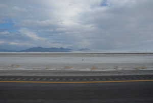 into the dust storm, Great Salt Lake Desert, Utah, April 2010