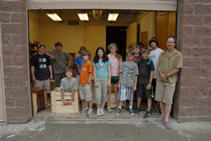 group portrait, Craig's woodworking class, Lafayette, Colorado, June 2010