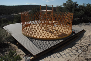 yurt framing, step one, Glade Park, Colorado, June 2010