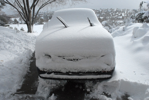 snow, Prescott, Arizona, December 2010