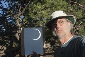 self-portrait with partial annular eclipse, Hawk Moon Ridge, Glade Park, Colorado, May 2012