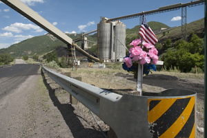 roadside memorial, Arch Coal Mine, near Paonia, Colorado, May 2012