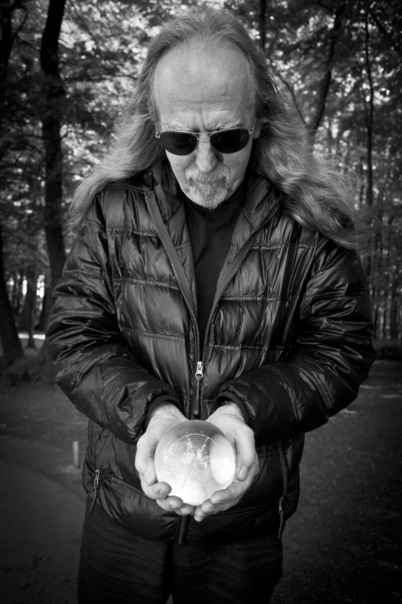 Mr. Summers: May 2014, Three Land Point, Vaals, The Netherlands [the place where Germany, the Netherlands and Belgium meet]. Photo by Otto Ramakers, Glass ball by Sergey de Rocambole [St Petersburg].