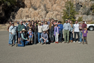 group portrait, friends of Ecosa, Granite Dells, Arizona, February 2015