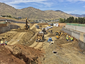 road construction, 6th and 19th, Golden, Colorado, September 2016